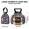 thumbnail image 5 of Skull and Butterfly Gothic Pattern Drawstring Insulated Lunch Bag for Women, Stain-Resistant Large Lunch Tote with Multi-Pockets for Work Office, 5 of 6