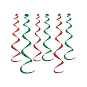Red And Green School Colors Twirly Whirlies Hangers Party Decoration 6 Pack
