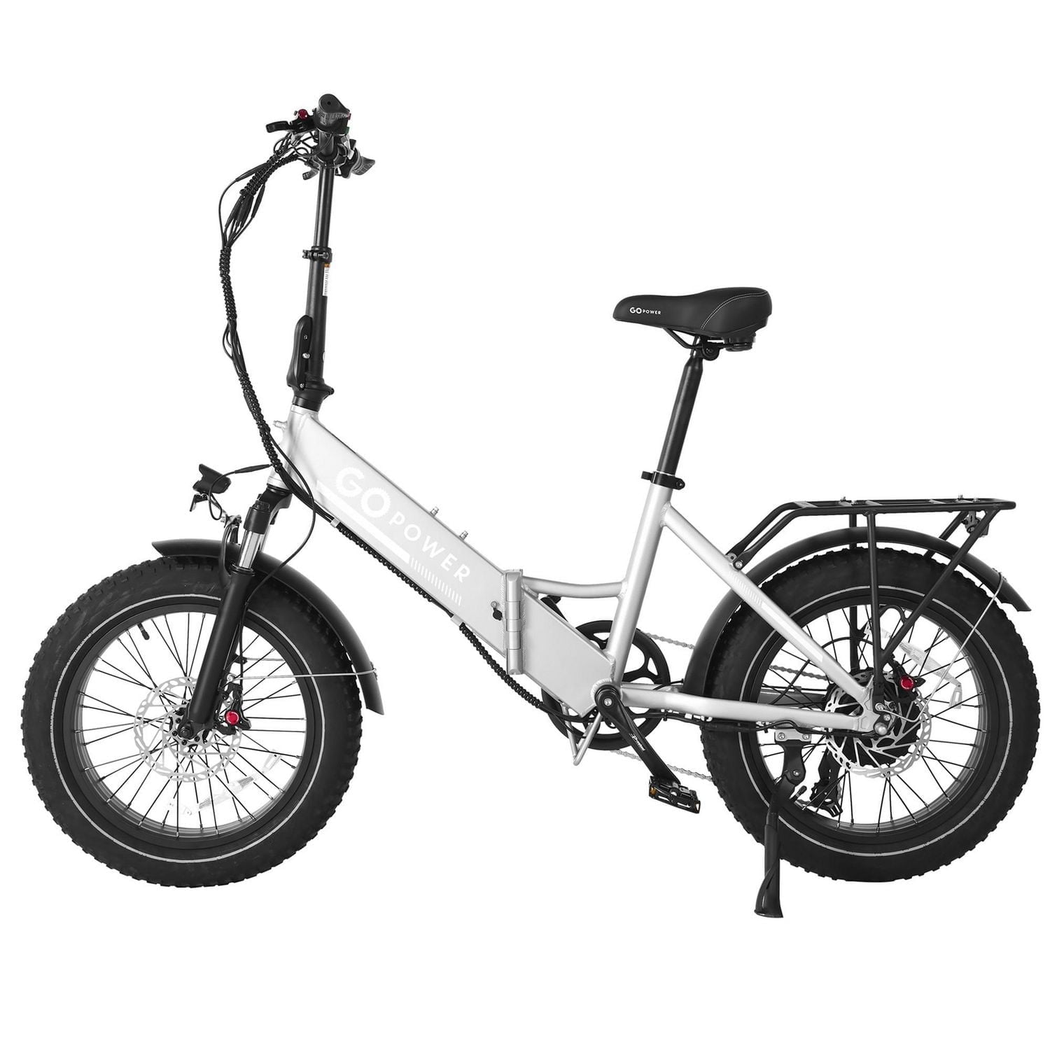 GoPowerBike GoCruiser V2 Electric Bike | Adult Folding Bike, 50 cm Fat Tires | 80+ km Range with 5 Pedal-Assist Levels | 32 km/h Top Speed | 750W Motor - Removable Battery | Class 1 and 2 eBike
