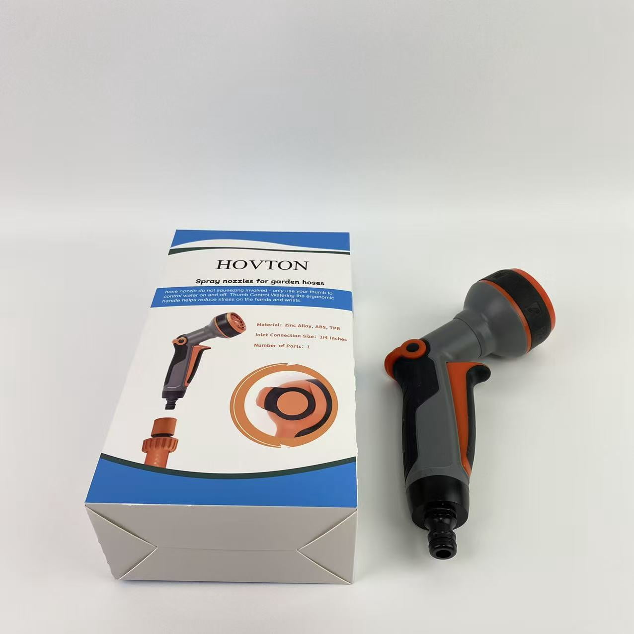 HOVTON Spray nozzles for garden hoses, Hose Nozzle,8 Adjustable Watering Patterns Hose Sprayer Nozzle & Water Hose Nozzle, Hose Sprayer Suitable for Watering Plants/Washing Cars/Showering Pets