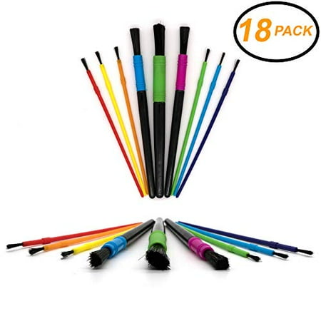 Side Water - Emraw Kids Water Color Paint Brush Set Assorted Size Artist Soft Anti-Shedding Hog Bristle Paint Brush Set for Acrylic Watercolor Oil Painting Nail Art Brush 18 Piece