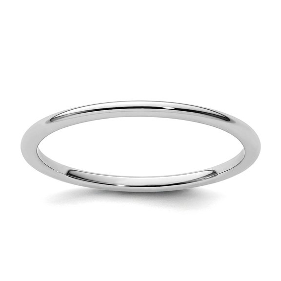 10kw 1.2mm Half Round Stackable Band Ring Size 6 Stackable Ring for Women and Men - 1.0 Grams