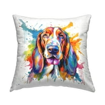 Stupell Industries Hound Dog with Splash Decorative Printed Throw Pillow, 18 x 18