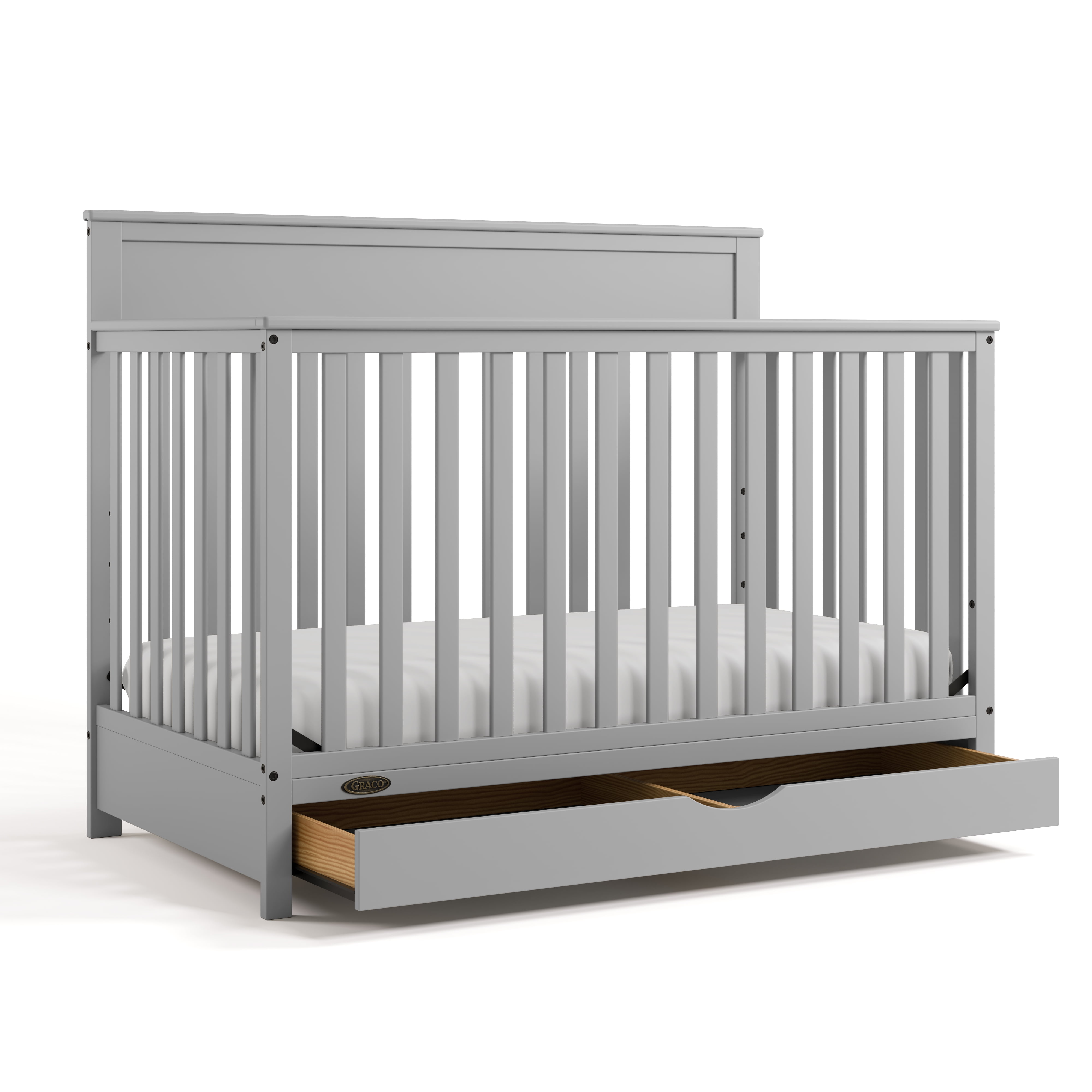 Graco Shiloh Convertible Baby Crib with Drawer, Pebble Gray