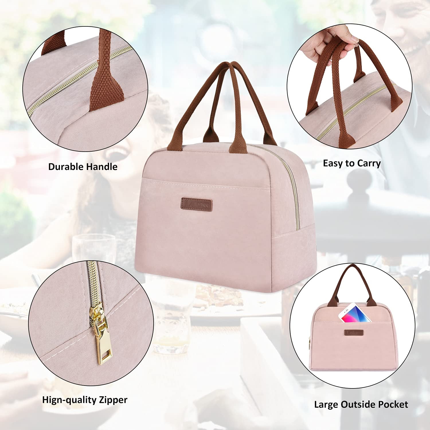 Buy Tophie Lunch Bag Insulated Lunch Box Cooler Bag Water-resistant Thermal Lunch  Bag for Women and Girls with Shoulder Strap PU Leather Lunch Tote Bag for  Work/School/Picnic (Brown) Online at desertcartEGYPT