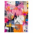 thumbnail image 7 of Abstract Art Flannel Blanket for Bed,Travel and Camping, Impressionist Style Pink Yellow Color Block Super Soft Cozy Blanket for All Seasons 32"x48", 7 of 7