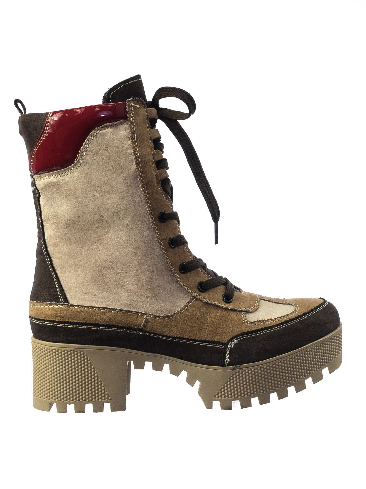bamboo faux fur combat boots