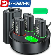 ESYWEN Charging Station for Xbox One Controller Battery Pack, 4X1200 mAh Rechargeable Battery Pack for Xbox Series XIS/Xbox One/Xbox One X/Xbox One S Controller
