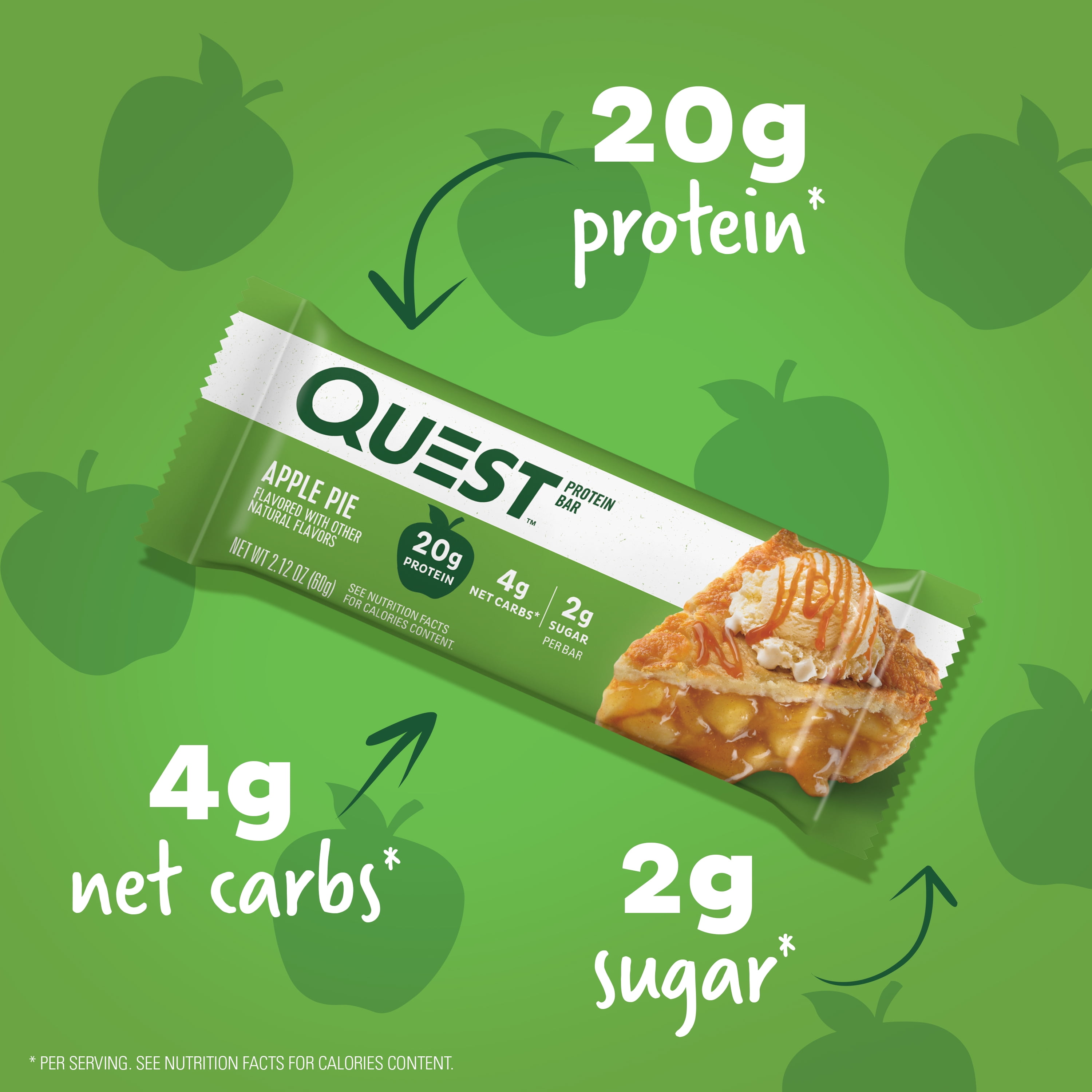 Quest Protein Bar, Apple Pie Flavored, 20g Protein , 4 Count