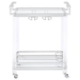 thumbnail image 4 of Jefferson 2-tier Glass Shelf Acrylic Bar Cart Chrome, 4 of 7