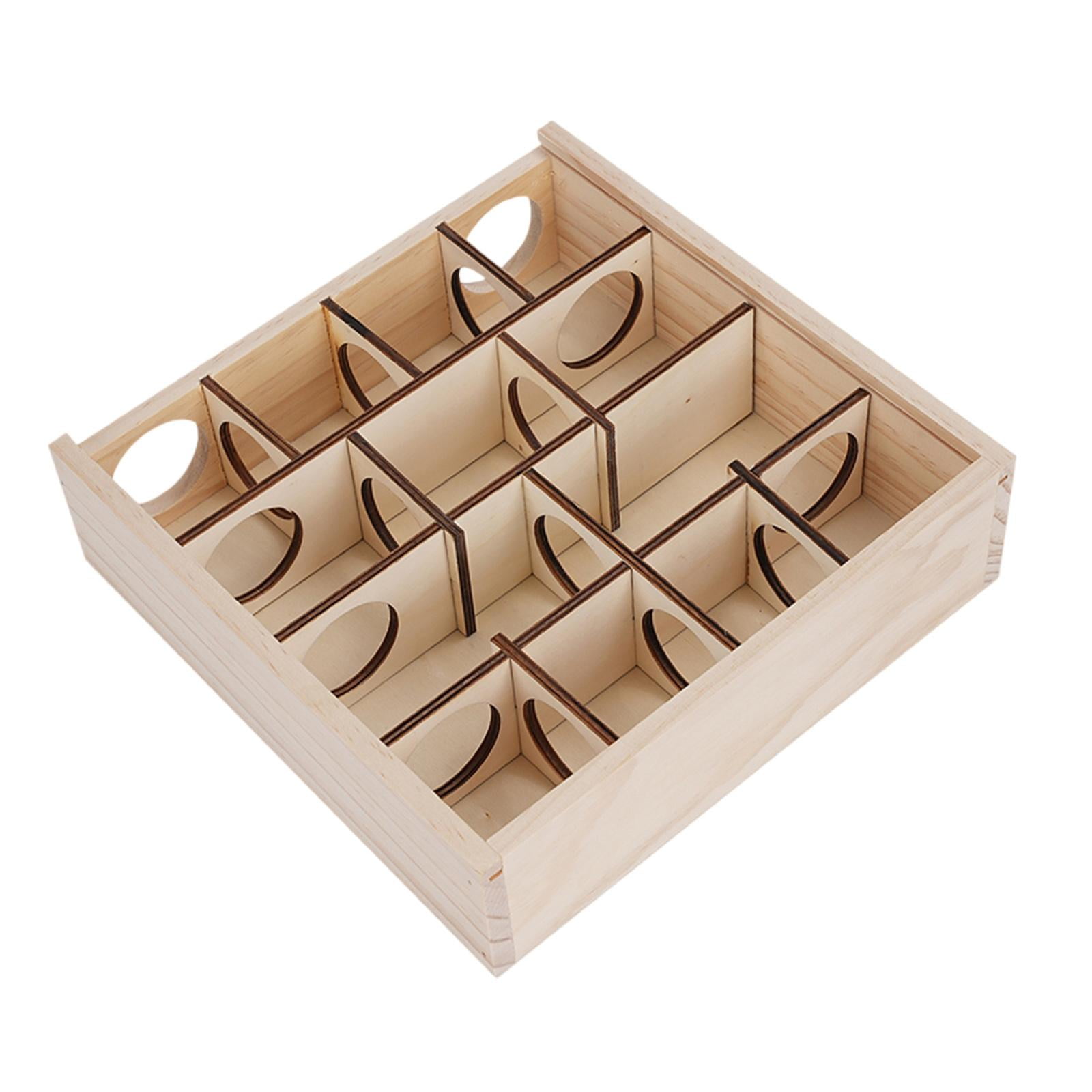 Pet Hamster House Tunnel Toy Wooden Maze Multi Chamber Exercise Activity Platform Removable Cover Hideout for Dwarf Hamsters