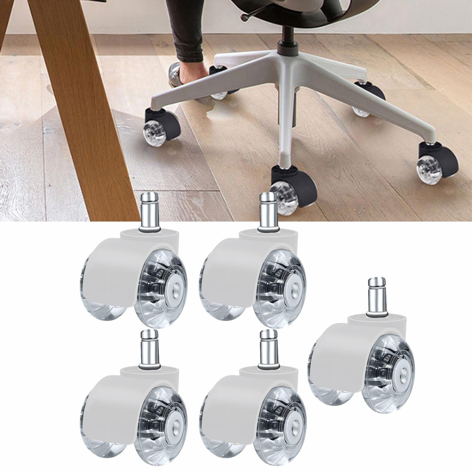 Heavy Duty Office Chair Caster Wheels Set of 5 Roller Wheel for Floor Protecting