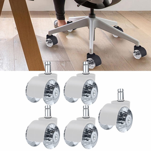 Ruedas para silla de oficina de resistencia, 5 piezas, 360, ruedas giratorias silenciosas para silla, rueda para silla de escritorio, rueda de Blanco B DYNWAVEMX ruedas giratorias
