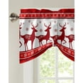 thumbnail image 4 of Christmas Reindeer Snowflake Window Curtain Living Room Kitchen Cabinet Tie-up Valance Curtain Rod Pocket Valance, 4 of 6
