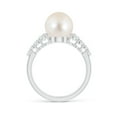 thumbnail image 2 of ANGARA Freshwater Cultured Pearl Ring with Graduated Diamonds in 14K White Gold for Women | June Birthstone, Birthday, Anniversary, Jewelry Gift for Women | Pearl Ring, 2 of 8