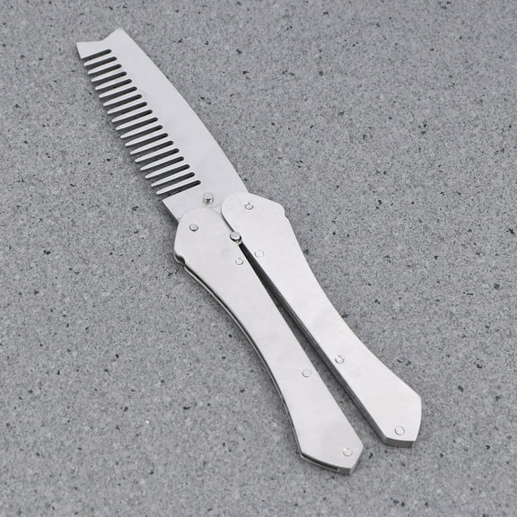 ibasenice Silver Rectangle Mens Folding Comb Strong Pocket Anti Static Styling Accessory for Travel Everyday Use