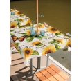 thumbnail image 3 of Square Outdoor Tablecloth With Umbrella Hole And Zipper– Vintage Sunflower Waterproof Patio Table Cover for Party, Picnic, Backyard, 60"x60" , Inspirational Quotes Live Love Laugh, 3 of 8