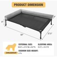 thumbnail image 5 of Elevated Dog Bed-Raised Cooling Outdoor Dog Cot Bed for Large Sized Dogs Outside Dog Bed Off Ground with Breathable Mesh &No-Slip Feet Dog Hammock Bed with Removable Bolster-59 x37.5 Black, 5 of 8