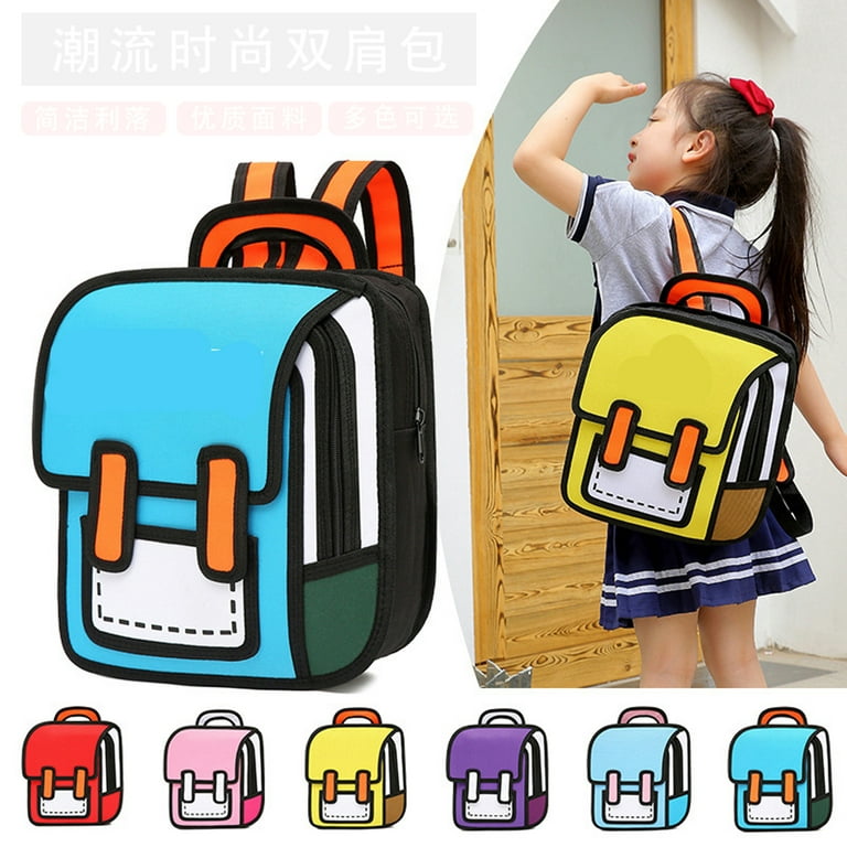 3D Cartoon Printing School Bag Women Backpack Unisex School Bag