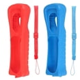 thumbnail image 1 of Lactivx 2X Wii Silicone Case Cover with Wrist Strap for Wii Remote Controller (Red and Blue), 1 of 5
