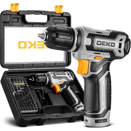 Cordless Drill: DEKO PRO 12V Power Battery Drill Set with Small Electric Drills and 3/8-inch Keyless Chuck with Portable Tool Set Gift Box