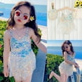 thumbnail image 2 of RUTAYY Summer Toddler Girls Sleeveless Prints Swimwear Beach Swimsuit Bikini Cap Set Pool Tropical Beachwear, 2-3 Years, 2 of 9