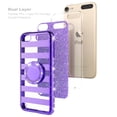 thumbnail image 4 of iPod Touch 7 Case,iPod 7/6/5 Case,Glitter Cute Phone Case Girls with Kickstand - Purple Stripe, 4 of 6
