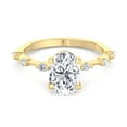 thumbnail image 4 of Karly - Thin Band with Round Stones & Oval Moissanite Lab-Diamond Engagement Ring, 4 of 5