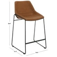 thumbnail image 3 of SAFAVIEH Alexis Square Mid Back Counter Stool, Cognac/Black, 3 of 13