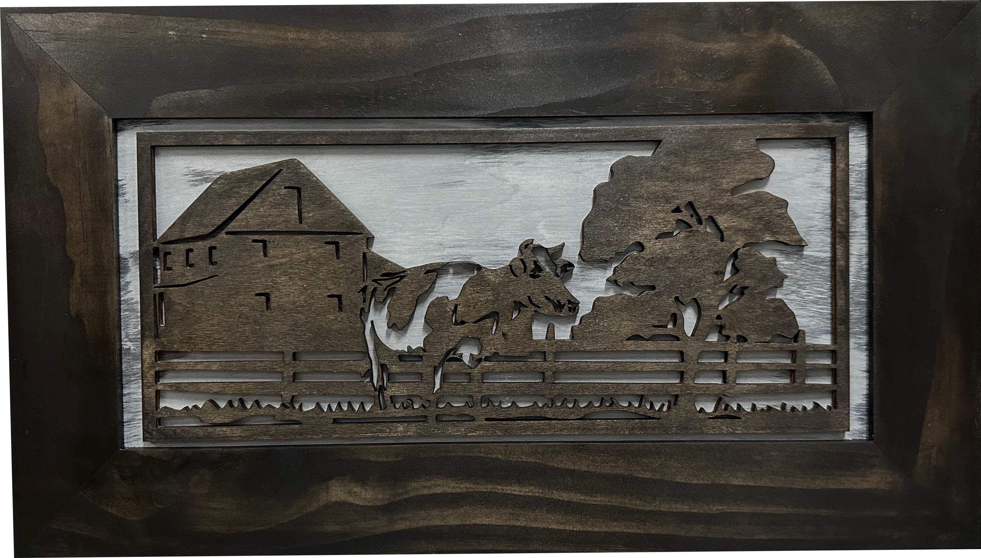 Bellewood Designs Decorative Cow Farm Wall-Mounted Secure Gun Cabinet - Gun Safe To Securely Store Your Gun  Home Self Defense Gear