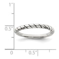 thumbnail image 3 of Auriga Fine Jewelry 925 Sterling Silver Stackable Twist Ring for Women Size 8, 3 of 6