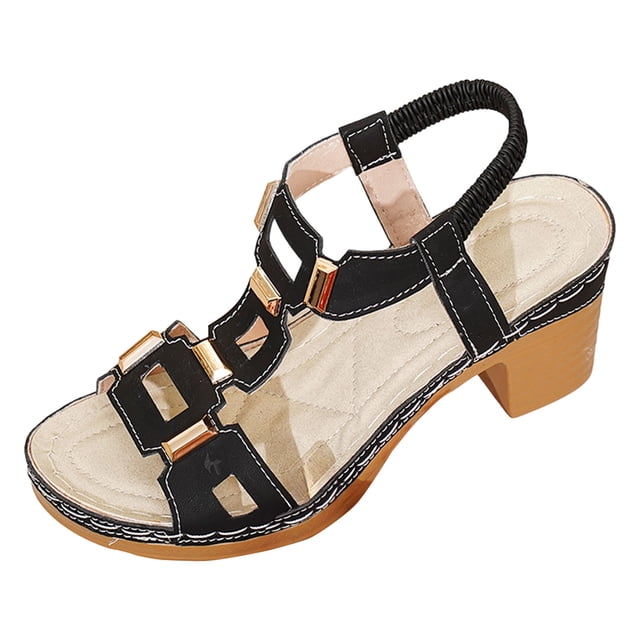 DAFEI Sandales pour Femmes à Talons Hauts Épais, à Bout Ouvert, à Talon Bloc, Robe, Fête Nuptiale, Chaussures de Mariage