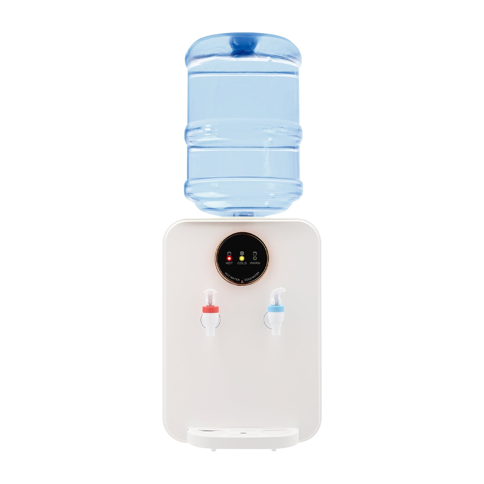 Miumaeov Desk Water Dispenser Countertop Bottleless Water Dispenser, Top Loading Water Cooler Dispenser for 1.19 to 4.99 Gallons, Hot/Cold Water Dispenser 3 Temperature Settings