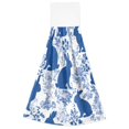 thumbnail image 7 of Haosy 2 Pack Kitchen Wash Cloths with Hanging Loops Absorbent Absorbent Quick Drying Hand Towels, Blue Flower Easter Bunny Silhouette, 7 of 7