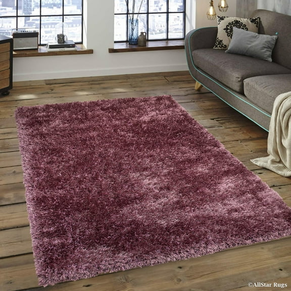 Allstar Purple High Density and High Quality High End Shaggy Area Rug. Very Soft Extra comfort (4' 11" x 7')