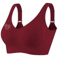 thumbnail image 3 of Sports Bras for Women No Underwire Full Coverage Lightweight Plus Size Solid Color Spaghetti Strap Women's Bralettes Breathable Underwear Daily Bra Red 4XL, 3 of 10