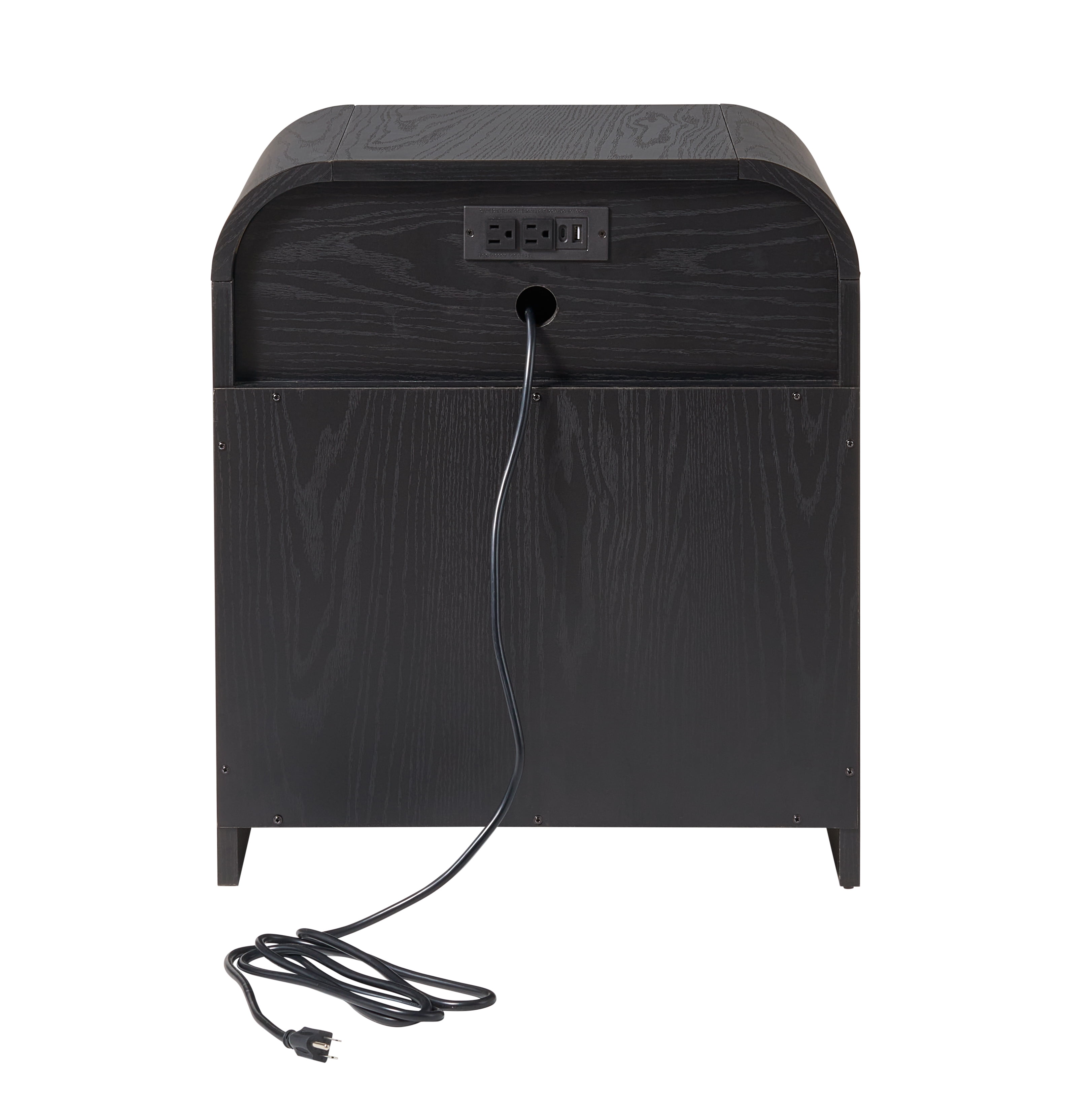 (2 pack) Better Homes & Gardens Juliet Nightstand with USB, Rich Black Finish