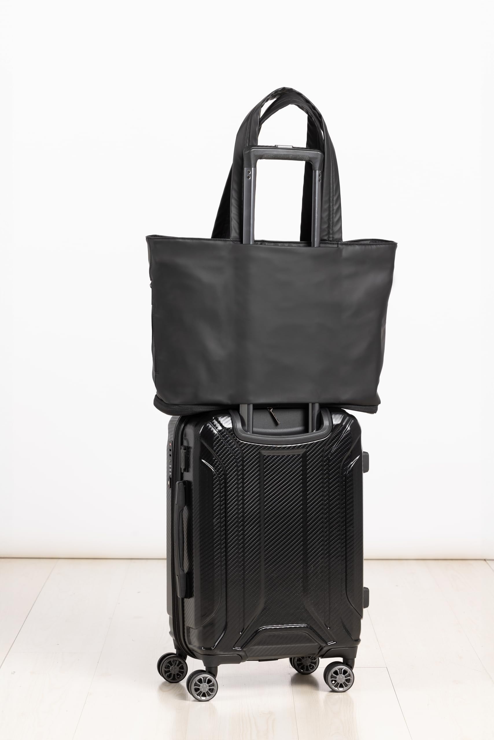 Brookstone Unisex Travel Tote Bag Handy Laptop Workbag with Luggage Sleeve and Expandable Bottom