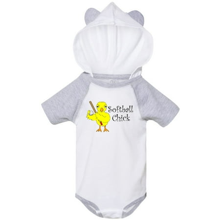 

Inktastic Softball Chick Text Narrow Gift Baby Girl Bodysuit