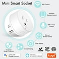 thumbnail image 2 of WiFi Smart Outlet Plug with Remote, Electric Smart Plug with Wall Switch,Compatible with Alexa and Google Home via Tuya,15A/1500W,Remote Control from Anywhere,TUV FCC List(2.4G), 2 of 4