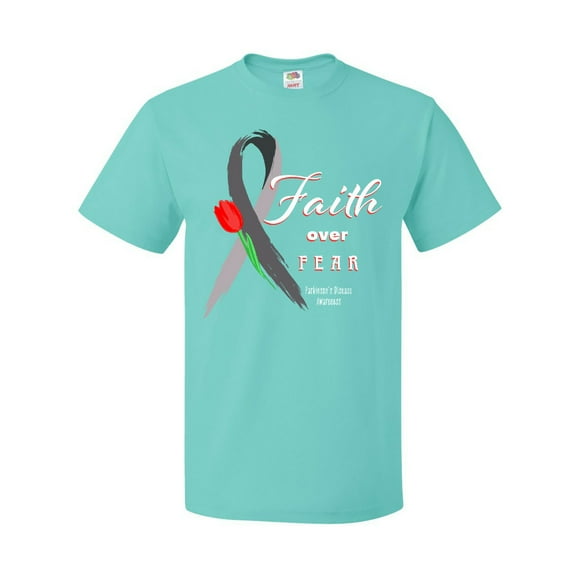 Inktastic Faith over Fear Parkinson's Awareness with Red Tulip T-Shirt