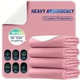 thumbnail image 4 of Lot de 1/4 36 Pouces X 36 Pouces Alèses Lavables à Absorption Extra Élevée, Imperméables à Séchage Rapide pour Soins Infirmiers, Alèses pour Incontinence, Tapis Pipi Réutilisables et Lavables pour Chiens, Changement de Couche et Adultes, 4 of 11