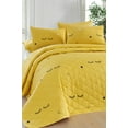 thumbnail image 2 of Eyelash Yellow Full/Queen Size Bedspread/Coverlet Set – 3 Piece Quilt Set with Pillowcases, All-Season Lightweight, Digitally Printed Design, 65% Cotton, Made in Turkey – Soft, Durable,, 2 of 3