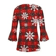 thumbnail image 5 of SELONE Christmas Shirts for Women Santa 3/4 Sleeve Xmas Pullover Tops Button Up Snowflake Tees Blouses Christmas Themed Clothing Christmas Outfits Ideas Holiday Attire Party Collection Red XL, 5 of 6