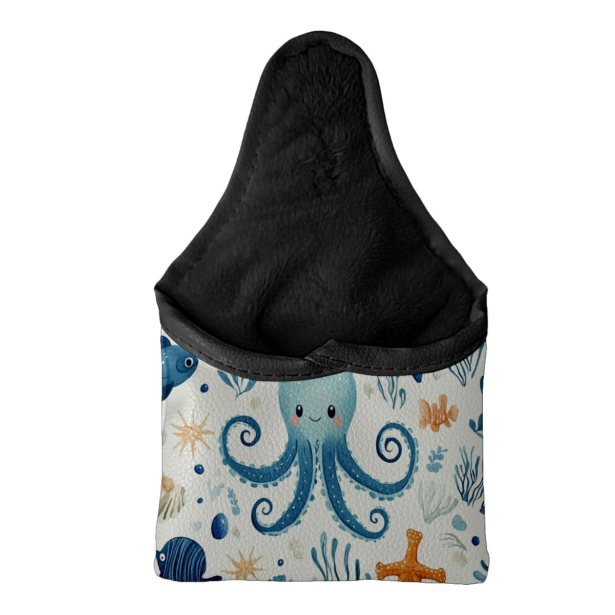 Golf Mallet Putter Cover Premium Leather Golf Putter Head Cover with Magnetic Closure, Golf Cover for Men and Women Cute Cartoon Sea Creatures