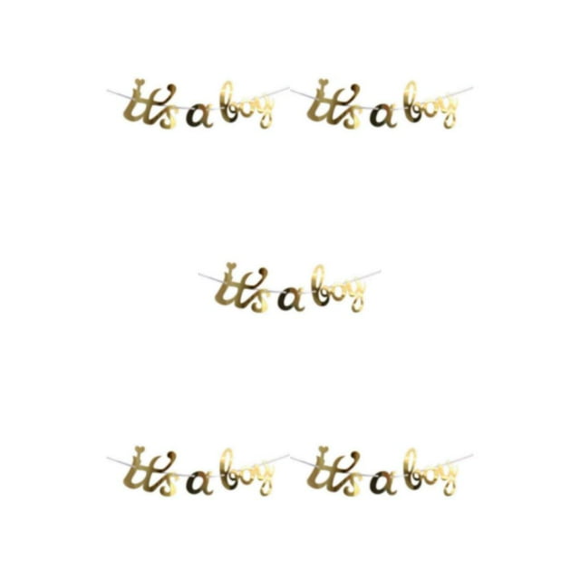 Guardoinrt Good Demonstrating Effect And Stand-out Shower Banner Metal Luster Home Gold it'saboy 5Set