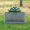 thumbnail image 4 of Sympathy Silks Artificial Cemetery Flowers White Rose and Blue Alstroemeria Saddle for Headstone, 4 of 6