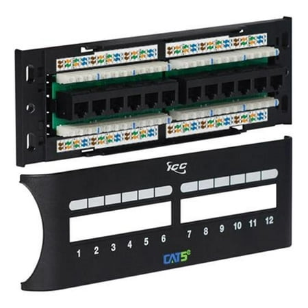 Wall Mount Fiber Patch Panel PATCH PANEL, CAT 5e FRONT, 12 Custom Cabling, Wall mounted CAT 5eWalmartponent rated patch panel provides excellent performance for data networks requiring maximum speed.., By ICC ()
