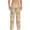 thumbnail image 3 of Uemuo Retro 70s 60s Flower Pattern Men's Wide Leg Palazzo Lounge Pants with Pockets Light Weight Loose Comfy Casual Pajama Pants-Medium, 3 of 9