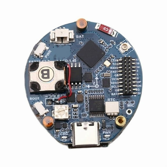 XiaoZhi AI Voice Chat ESP32 S3 Development Board 1.46 Inch Round LCD QMI8658/SD/MP3 Audio/Battery Port LVGL,A,1 * 1.46-inch round LCD screen development board